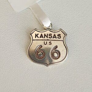 925 Sterling Silver Route 66 Kansas Charm